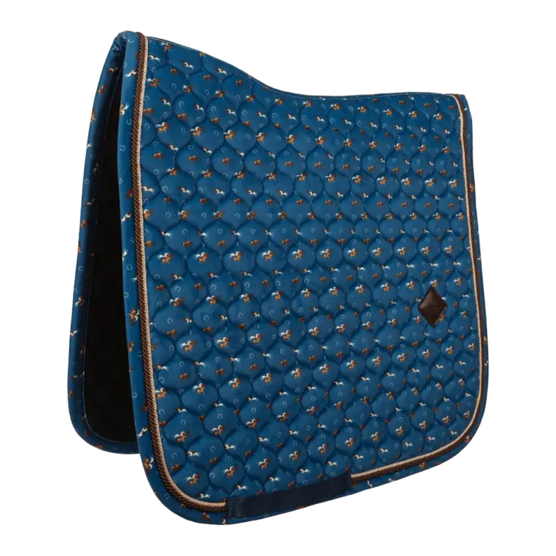 A Buon Prezzo Sottosella in velluto con stampa cavallo da dressage Kentucky