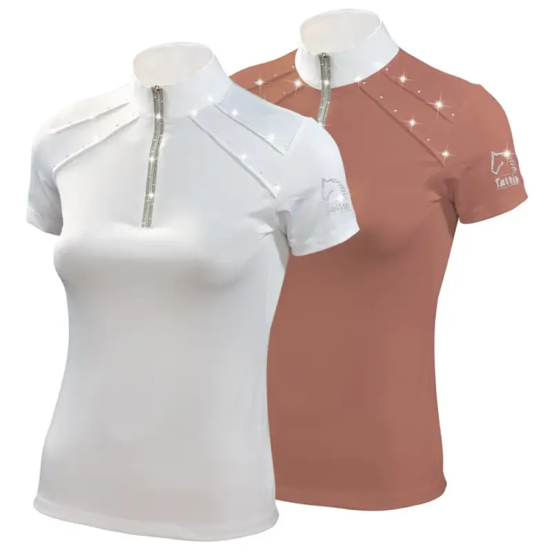 Promozione Polo da competizione Tattini donna con zip lurex