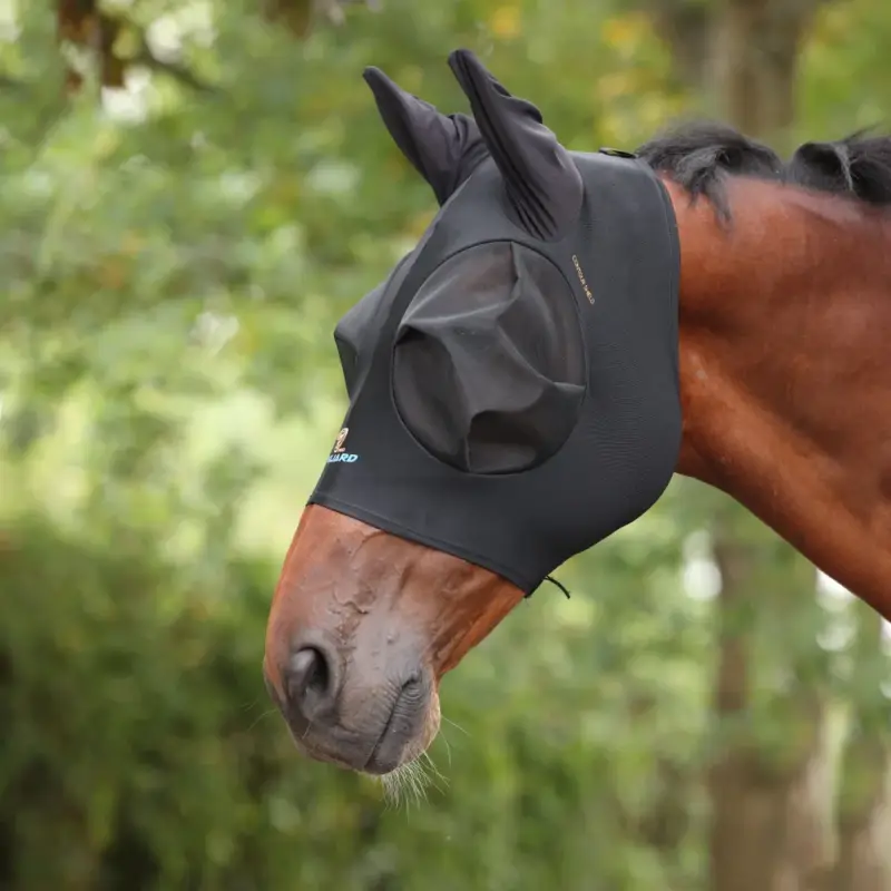 Ultimissimo Modello Maschera antimosche estensibile Shires FlyGuard Pro con orecchie