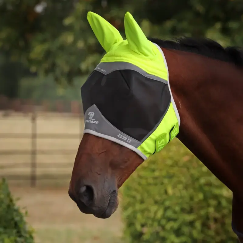 Affare Maschera antimosche Hi-Viz Shires FlyGuard Pro in rete fine con orecchie
