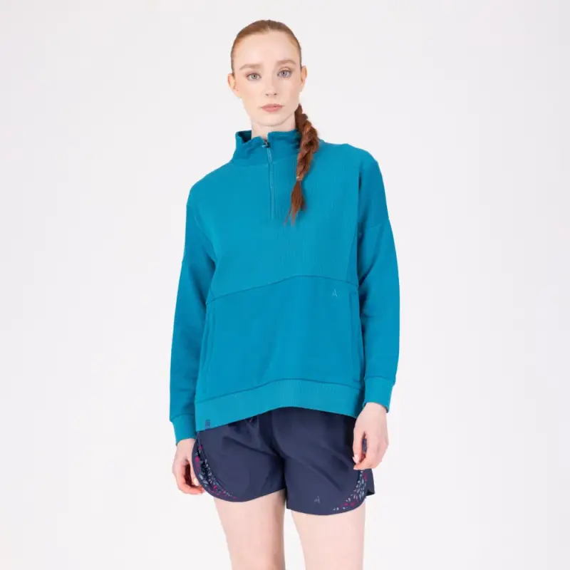 Maglia con zip un quarto React Shires Aubrion Spedizione Espresso